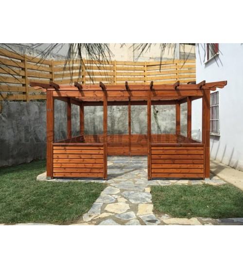 Ahşap Pergola Kapalı korkuluk  PR-109
